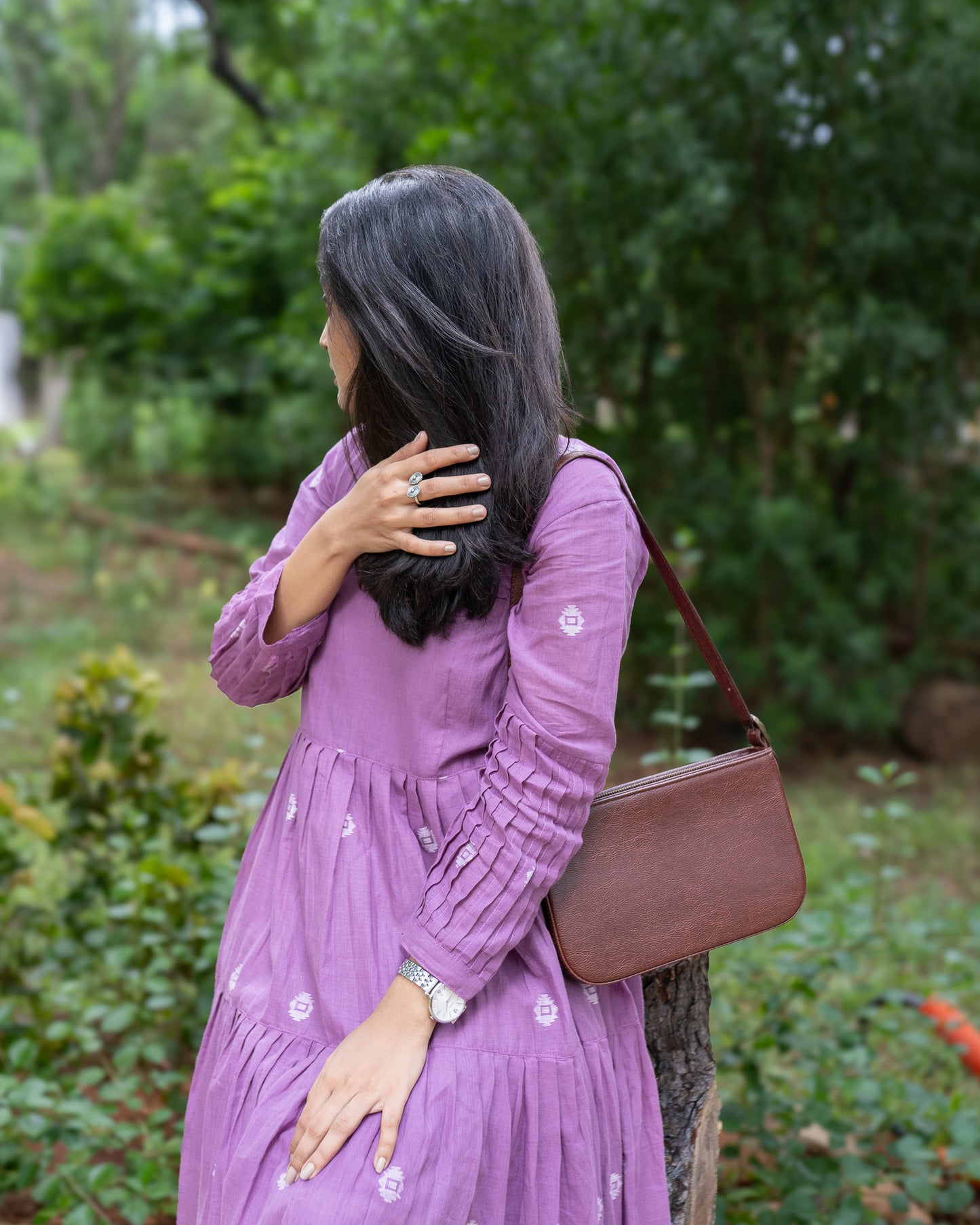 Lilac Layers | Handwoven Jamdani Dress