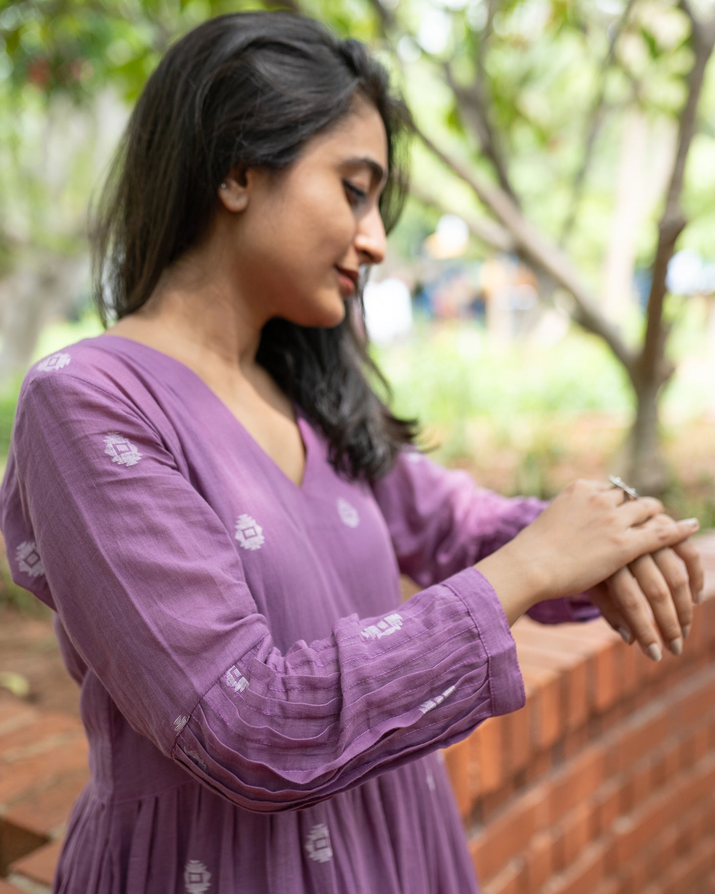 Lilac Layers | Handwoven Jamdani Dress
