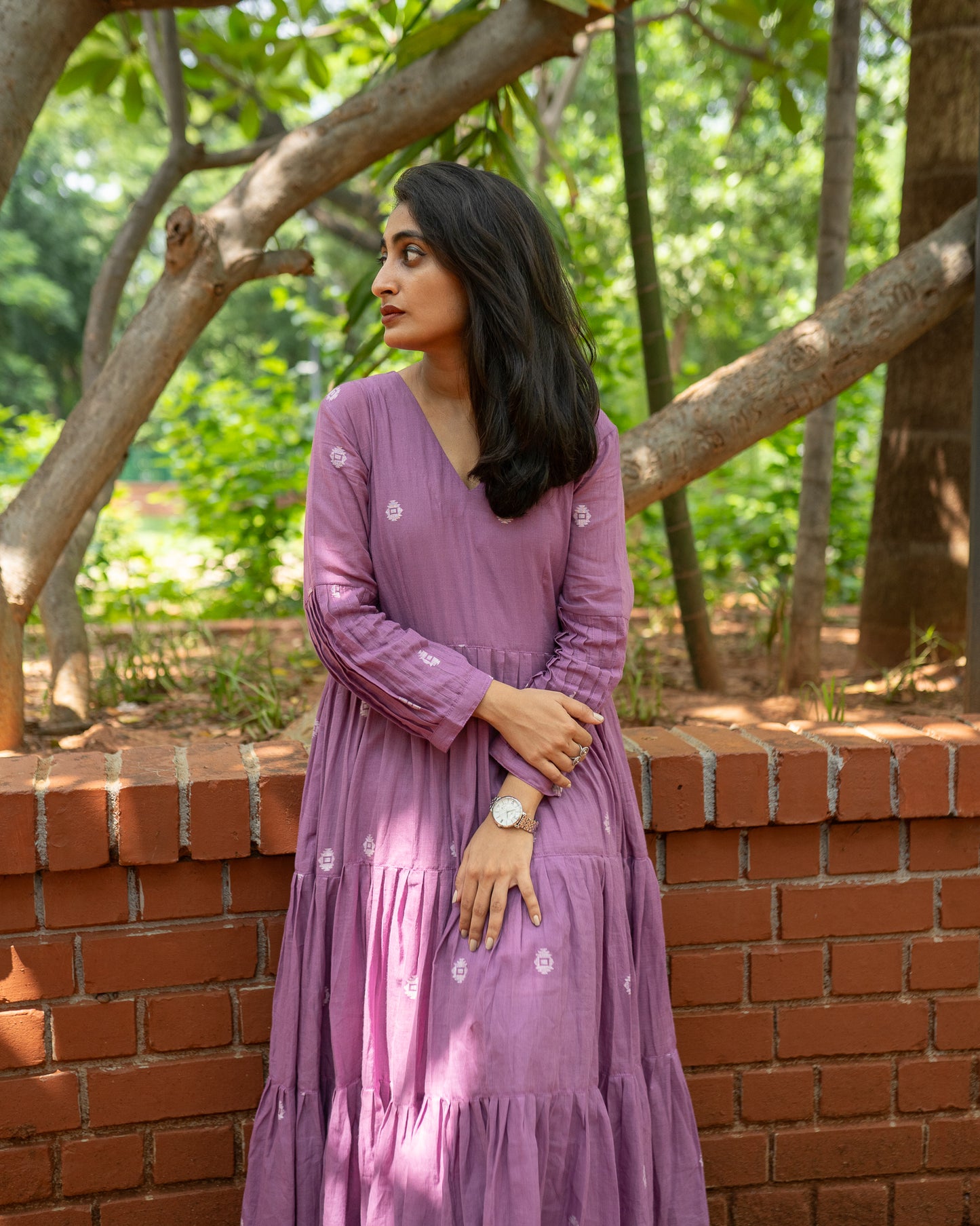 Lilac Layers | Handwoven Jamdani Dress